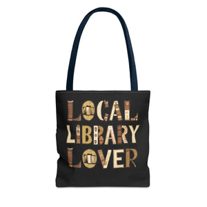 Vibrant Blue Aop Tote Bag - Local Library Lover - Dipaliz - Shopping Totes
