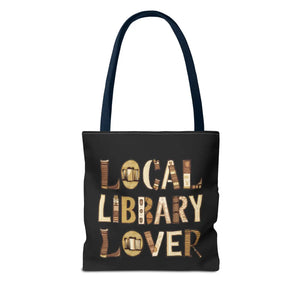 Vibrant Blue Aop Tote Bag - Local Library Lover - Dipaliz - Shopping Totes