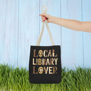 Blue Aop Tote Bag for Local Library Lovers - Bold Design - Dipaliz - 13’’ × / Beige - Shopping Totes