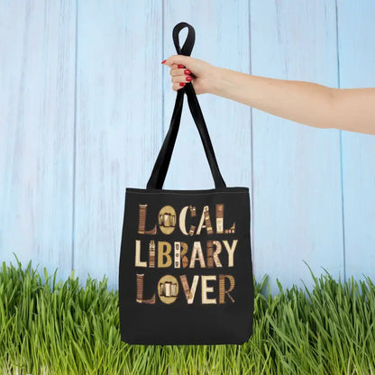 Blue Aop Tote for Local Library Lovers - 13’’ × / Black Bags