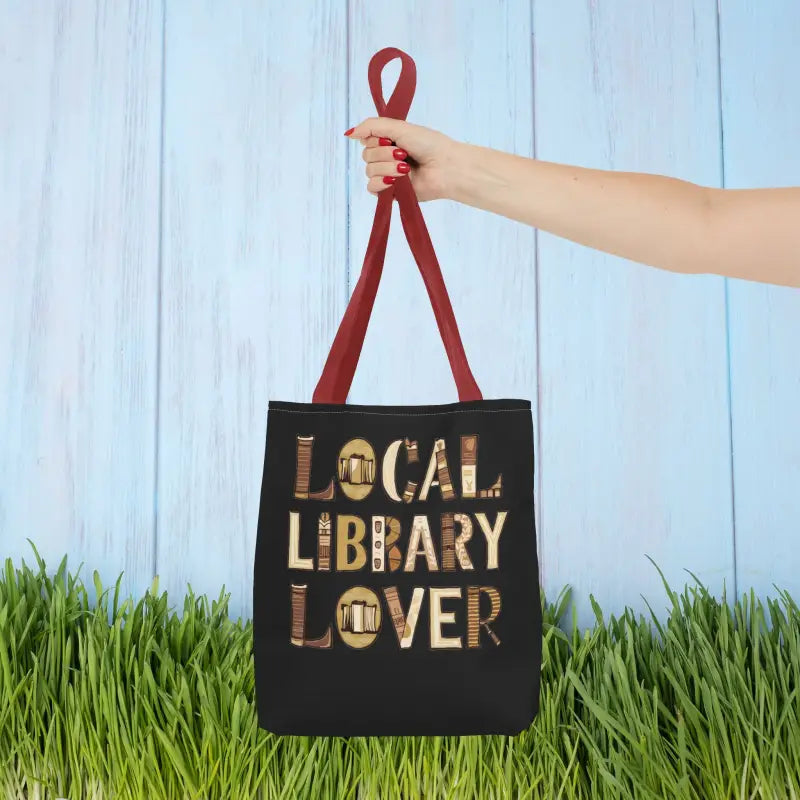 Blue Aop Tote for Local Library Lovers - 13’’ × / Red Bags