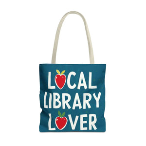 Blue Print Tote Bag - Local Library Stroll - Dipaliz - Shopping Totes