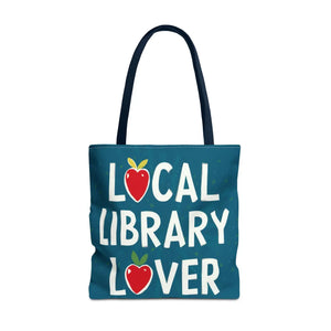 Blue Print Tote Bag - Local Library Stroll - Dipaliz - Shopping Totes