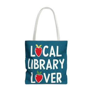 Blue Print Tote Bag - Local Library Stroll - Dipaliz - Shopping Totes