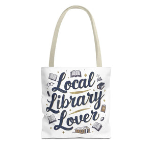 Blue Local Library Lover Tote Bag - Black Cotton Handles - Dipaliz - Bags
