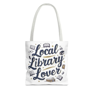 Blue Local Library Lover Tote Bag - Black Cotton Handles - Dipaliz - Bags