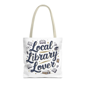 Blue Local Library Lover Tote Bag - Black Cotton Handles - Dipaliz - Bags