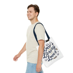 Blue Local Library Lover Tote Bag - Black Cotton Handles - Dipaliz - Bags
