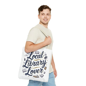 Blue Local Library Lover Tote Bag - Black Cotton Handles - Dipaliz - Bags