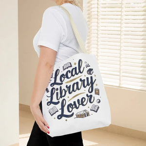 Blue Local Library Lover Tote Bag - Black Cotton Handles - Dipaliz - Bags