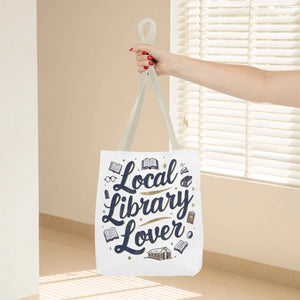 Blue Local Library Lover Tote Bag - Black Cotton Handles - Dipaliz - Bags