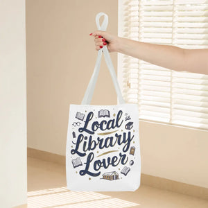 Blue Local Library Lover Tote Bag - Black Cotton Handles - Dipaliz - Bags