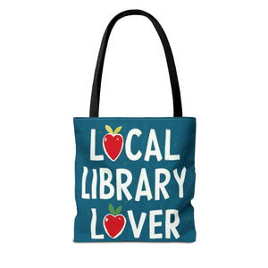 Blue Print Tote Bag - Local Library Stroll - Dipaliz - Shopping Totes