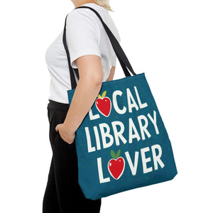 Blue Print Tote Bag - Local Library Stroll - Dipaliz - Shopping Totes
