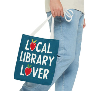 Blue Print Tote Bag - Local Library Stroll - Dipaliz - Shopping Totes