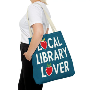 Blue Print Tote Bag - Local Library Stroll - Dipaliz - Shopping Totes