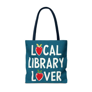Blue Print Tote Bag - Local Library Stroll - Dipaliz - Shopping Totes