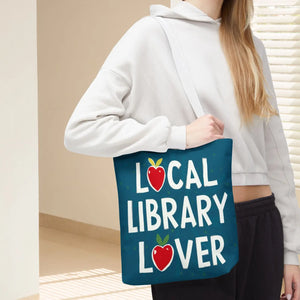 Blue Print Tote Bag - Local Library Stroll - Dipaliz - Shopping Totes