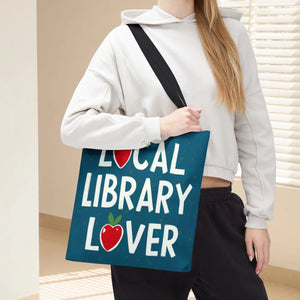 Blue Print Tote Bag - Local Library Stroll - Dipaliz - Shopping Totes