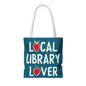 Blue Print Tote Bag - Local Library Stroll - Dipaliz - Shopping Totes