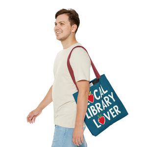 Blue Print Tote Bag - Local Library Stroll - Dipaliz - Shopping Totes