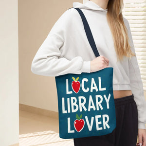 Blue Print Tote Bag - Local Library Stroll - Dipaliz - Shopping Totes
