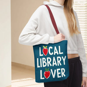 Blue Print Tote Bag - Local Library Stroll - Dipaliz - Shopping Totes