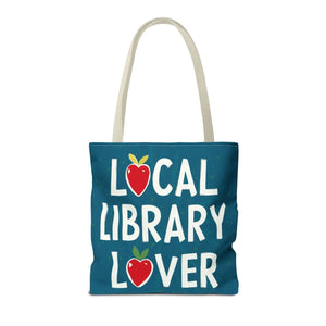 Blue Print Tote Bag - Local Library Stroll - Dipaliz - Shopping Totes