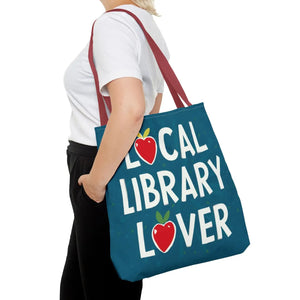 Blue Print Tote Bag - Local Library Stroll - Dipaliz - Shopping Totes