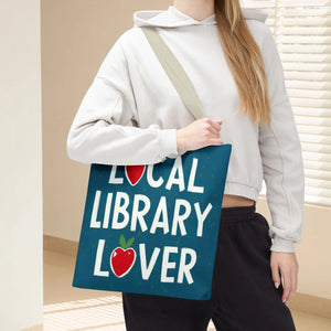 Blue Print Tote Bag - Local Library Stroll - Dipaliz - Shopping Totes