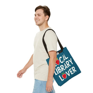 Blue Print Tote Bag - Local Library Stroll - Dipaliz - Shopping Totes
