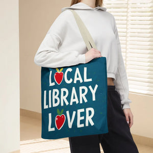 Blue Print Tote Bag - Local Library Stroll - Dipaliz - Shopping Totes