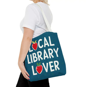 Blue Print Tote Bag - Local Library Stroll - Dipaliz - Shopping Totes