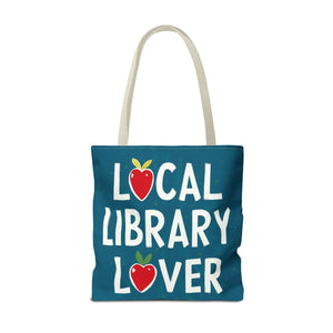 Blue Print Tote Bag - Local Library Stroll - Dipaliz - Shopping Totes