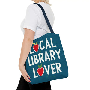 Blue Print Tote Bag - Local Library Stroll - Dipaliz - Shopping Totes