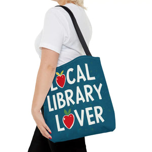 Blue Print Tote Bag - Local Library Stroll - Dipaliz - Shopping Totes