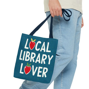 Blue Print Tote Bag - Local Library Stroll - Dipaliz - Shopping Totes