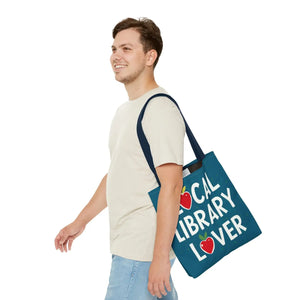 Blue Print Tote Bag - Local Library Stroll - Dipaliz - Shopping Totes