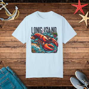 Long Island Lobster Tee Garment Dyed Cotton Unisex Shirt - Dipaliz - Chambray / s - T-shirts