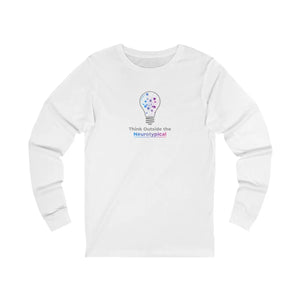 Long Sleeve Tee, ?Think Outside the Neurotypical’ Lightbulb Design - T-shirts