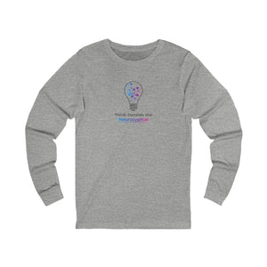 Long Sleeve Tee, ?Think Outside the Neurotypical’ Lightbulb Design - T-shirts