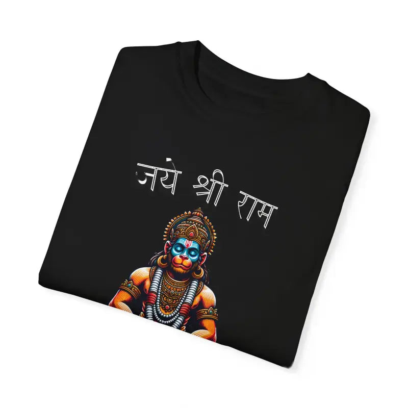 Lord Hanuman in Meditation Jai Shri Ram Unisex Garment-dyed T-shirt - T-shirt