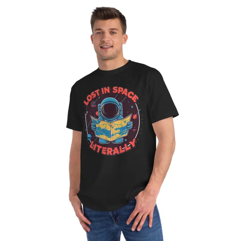 Explore the Cosmos with our Lost in Space Astronaut Tee - Black / s T-shirt