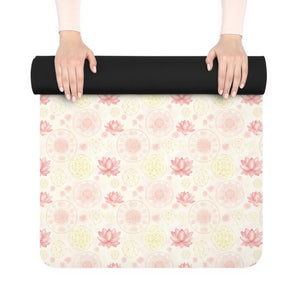 Lotus Blossom Yoga Mat – Pink Natural Rubber - Dipaliz - & Pilates Mats