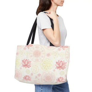 Lotus Mandala Weekender Tote Bag – Floral Yoga & Spa Travel - Bags