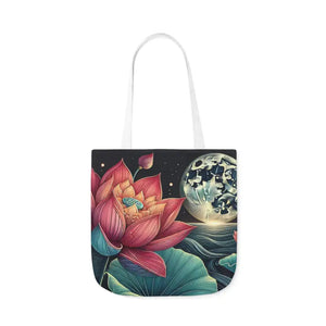 Vibrant Lotus Canvas Tote with 5-color Straps - Dipaliz - Bags