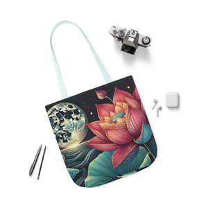 Vibrant Lotus Canvas Tote with 5-color Straps - Dipaliz - Bags