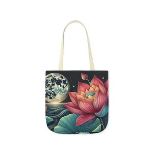 Vibrant Lotus Canvas Tote with 5-color Straps - Dipaliz - 16’’ × / Beige - Bags