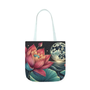 Vibrant Lotus Canvas Tote with 5-color Straps - Dipaliz - Bags
