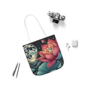 Vibrant Lotus Canvas Tote with 5-color Straps - Dipaliz - Bags